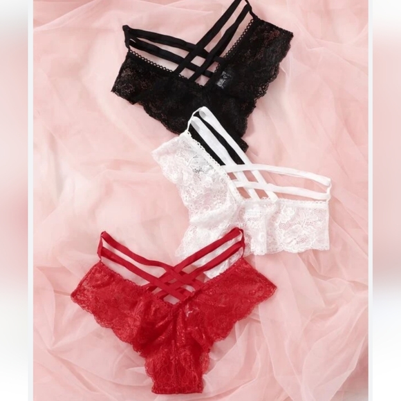 New 5-pack Floral Lace Lattice Panty Set Size One Size - Picture 8 of 8